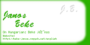 janos beke business card